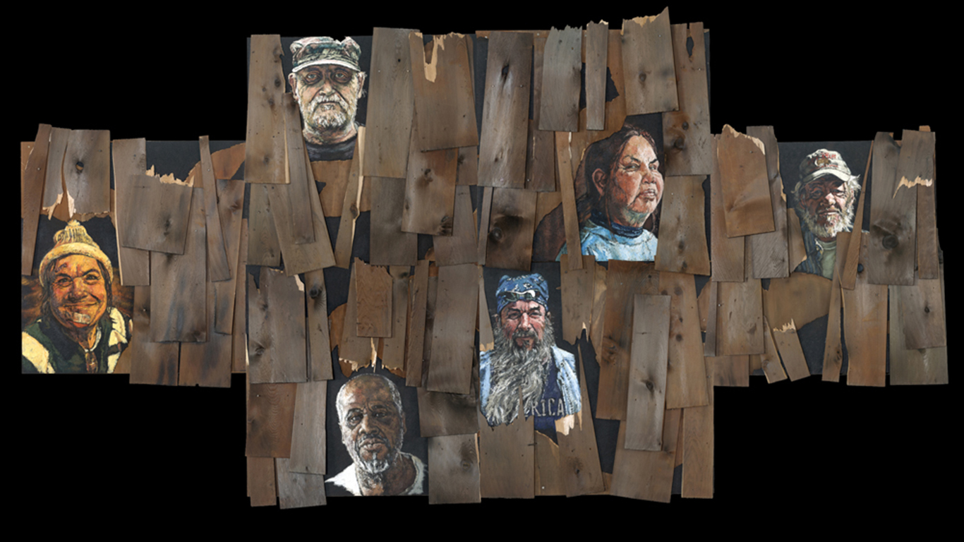 Wall of Forgotten Faces - Painting by Gary L Wolfe